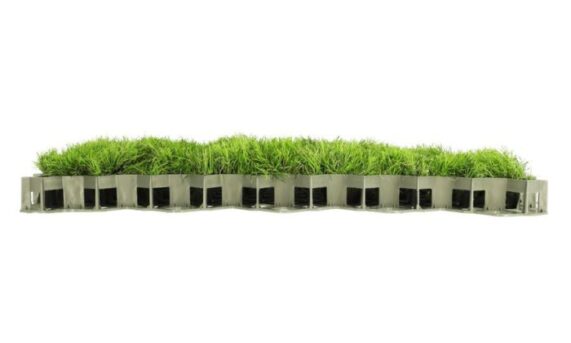 ekokrata MULTIGRAVEL GREEN z trawą widok z boku